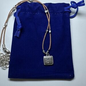 Brighton Peace All You Need Is Love Brown Corded Retired Pendant Necklace